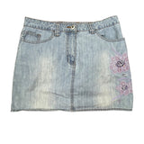 Y2K Floral Denim Mini Skirt