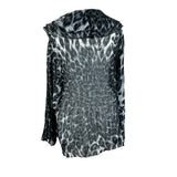 Grey Animal Print Mesh Shirt