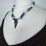Blue & Black Beaded Vintage Necklace