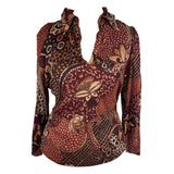 Brown Vintage Printed Top