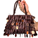 Brown Sequin Mini Bag
