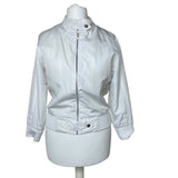 Y2K White Bomber Jacket