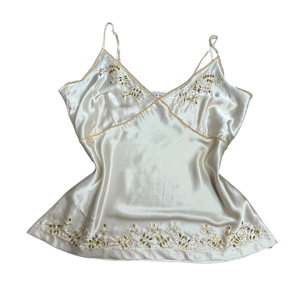 Y2K Gold Satin Cami Top