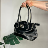 Vintage Black Faux Leather Bag