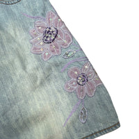 Y2K Floral Denim Mini Skirt