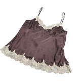 Brown Y2K Silk Cami Top