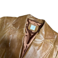 Y2K Tan Leather Jacket
