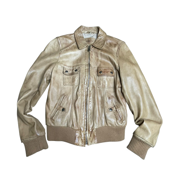 Vintage Leather Bomber Jacket