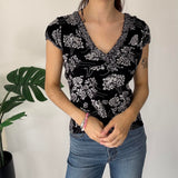 Floral Y2K Tie Back Top