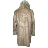 Y2K Tan Faux Fur Afghan Coat