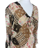 100% Silk Patchwork Vintage Blouse