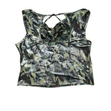 Vintage Y2K Camo Cowl Neck Top