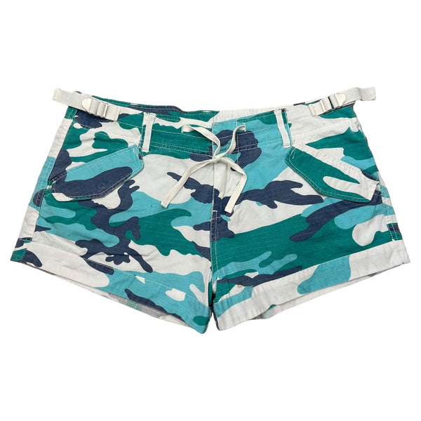 Blue Camo Print Shorts