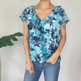 Blue Mesh Vintage Top