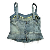 Denim Cami Y2K Embroidered Top