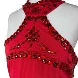 Red Sequin Halterneck Top