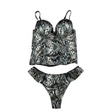 Leopard Print Corset Cami Set