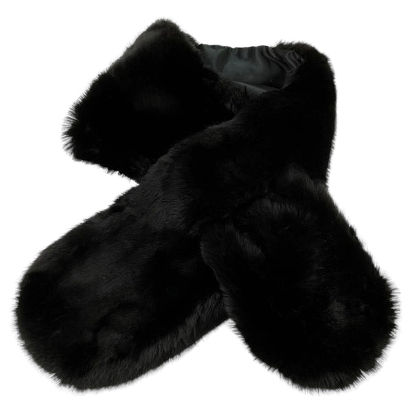 Black Faux Fur Scarf