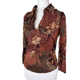 Brown Vintage Printed Top