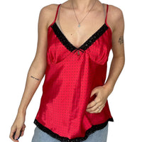 Red Satin Polka Dot Cami