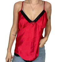 Red Satin Polka Dot Cami